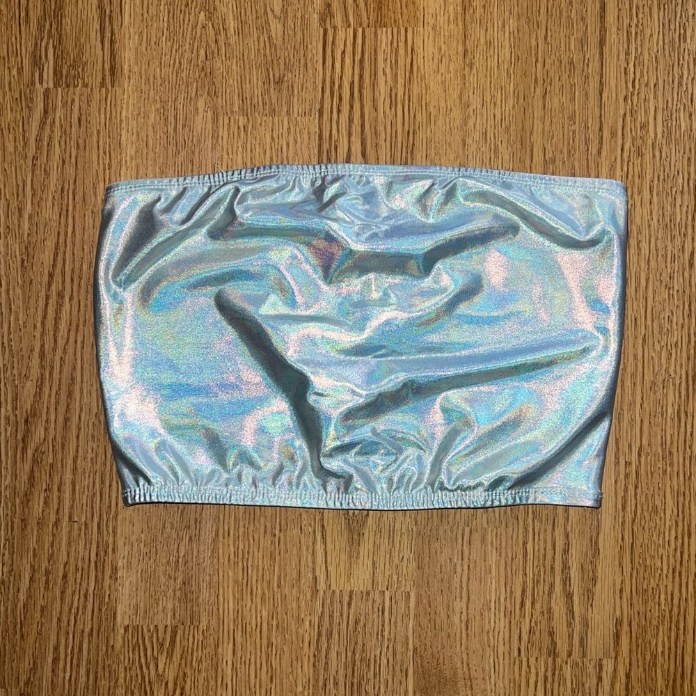 Silver Metallic Tube Top